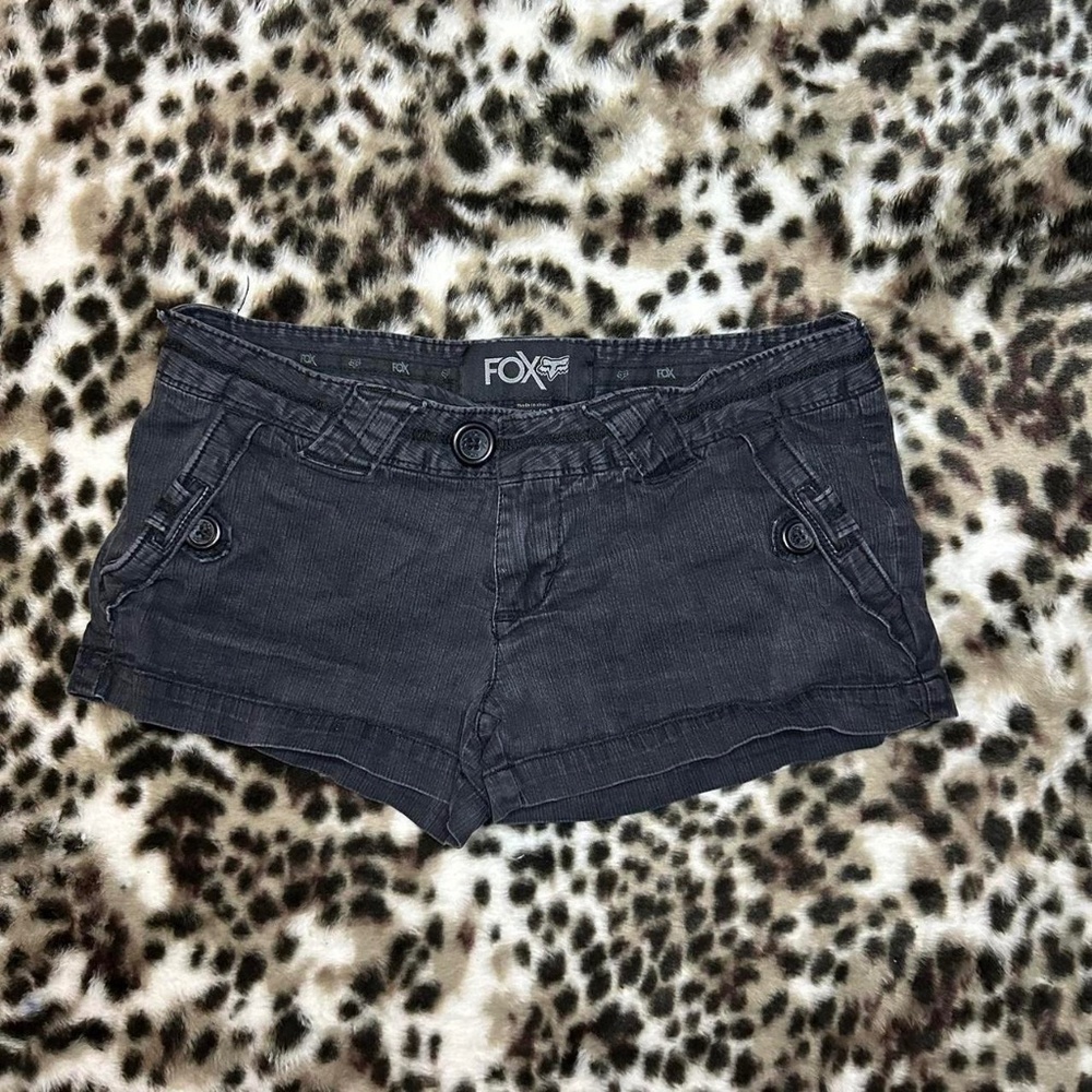 Black denim micro shorts